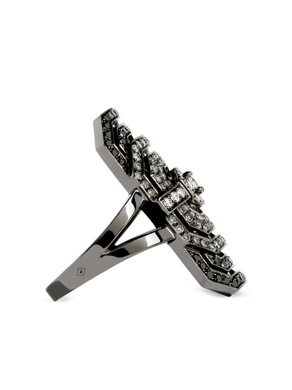 STATEMENT PARIS My Way sterling zilver ring met diamant - Zwart