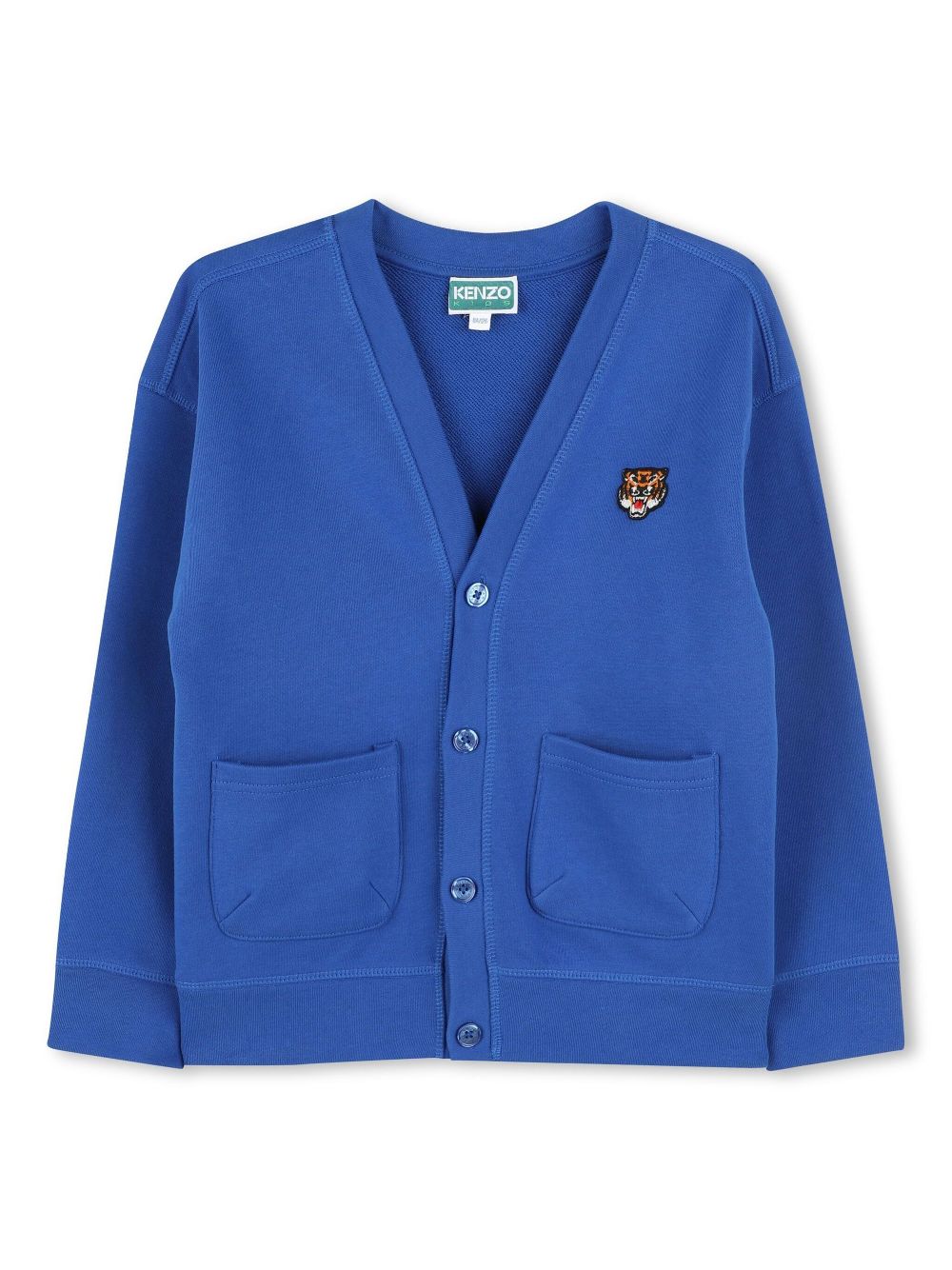 Kenzo Kids Tiger Head-patch cardigan - Blue