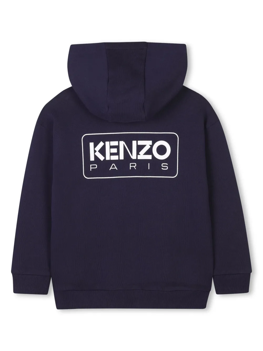 Kenzo Kids Hoodie met logoprint en rits - Blauw