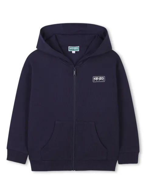 Kenzo Kids logo-print zip-up hoodie