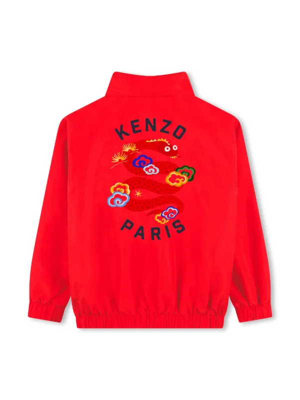 Kenzo Kids logo print Jacket Red FARFETCH CA