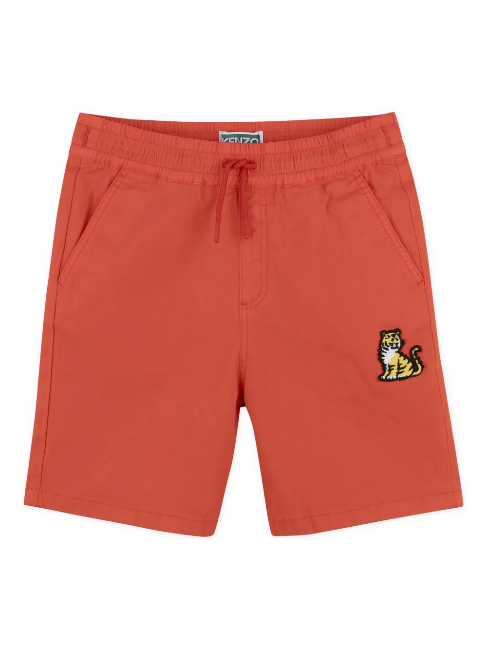 Kenzo Kids タイガーモチーフ ショートパンツ - レッド Kenzo Kids タイガーモチーフ ショートパンツ - レッド
