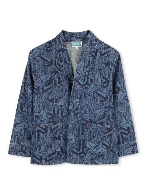 Kenzo Kids abstract pattern denim jacket