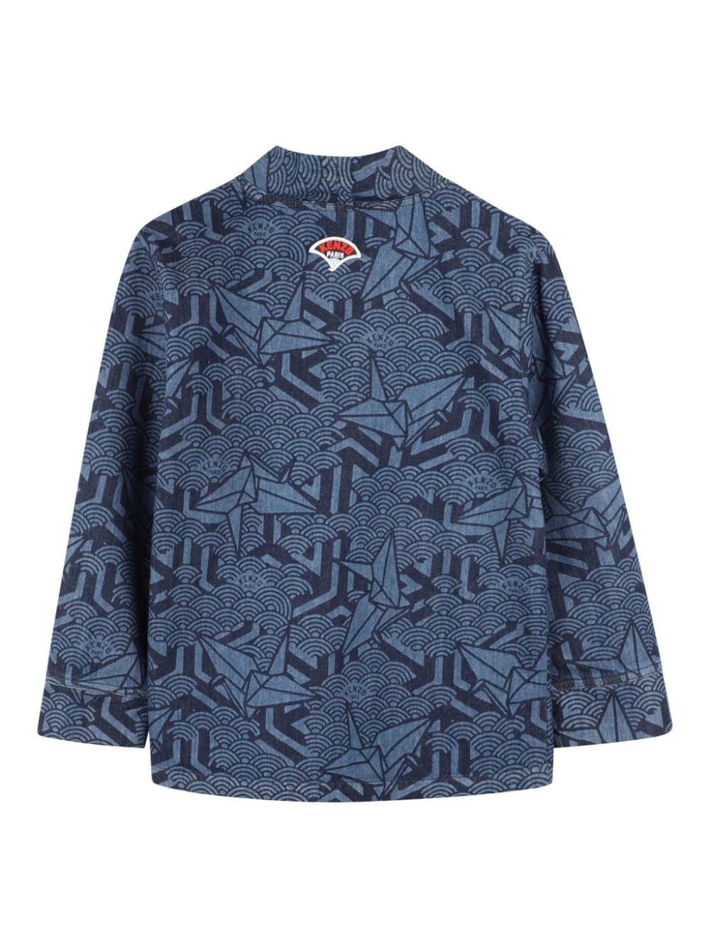 Kenzo Kids abstract pattern denim jacket - Blue