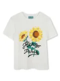 Kenzo Kids sunflower-print T-shirt - White