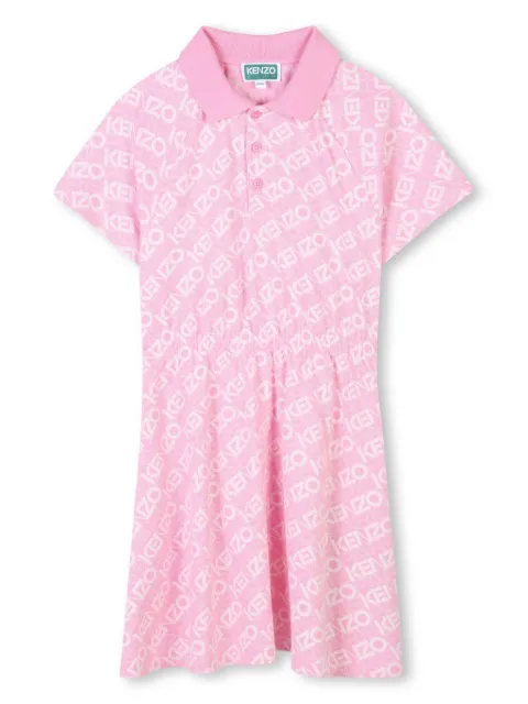 Kenzo Kids Poloshirtkleid mit Logo-Print