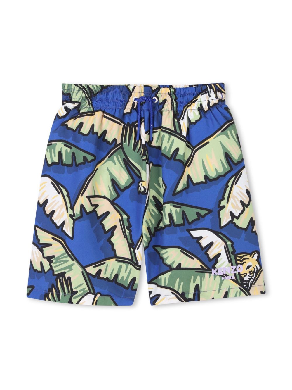 Kenzo Kids all-over graphic-print swimming shorts - Blue