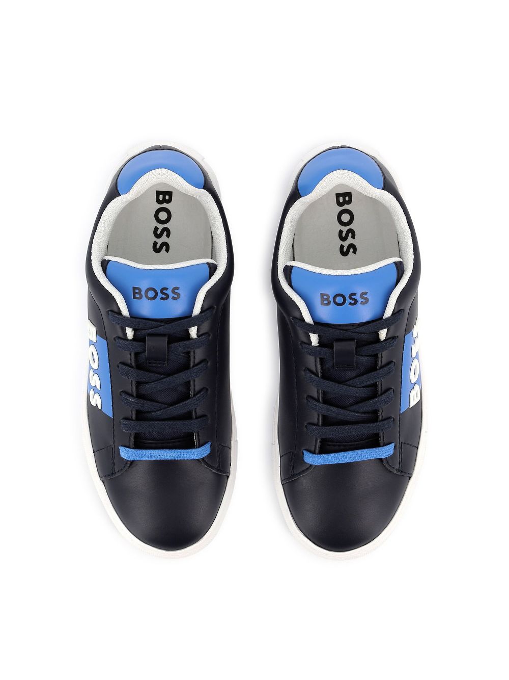 BOSS Kidswear Sneakers met logo-reliëf Blauw