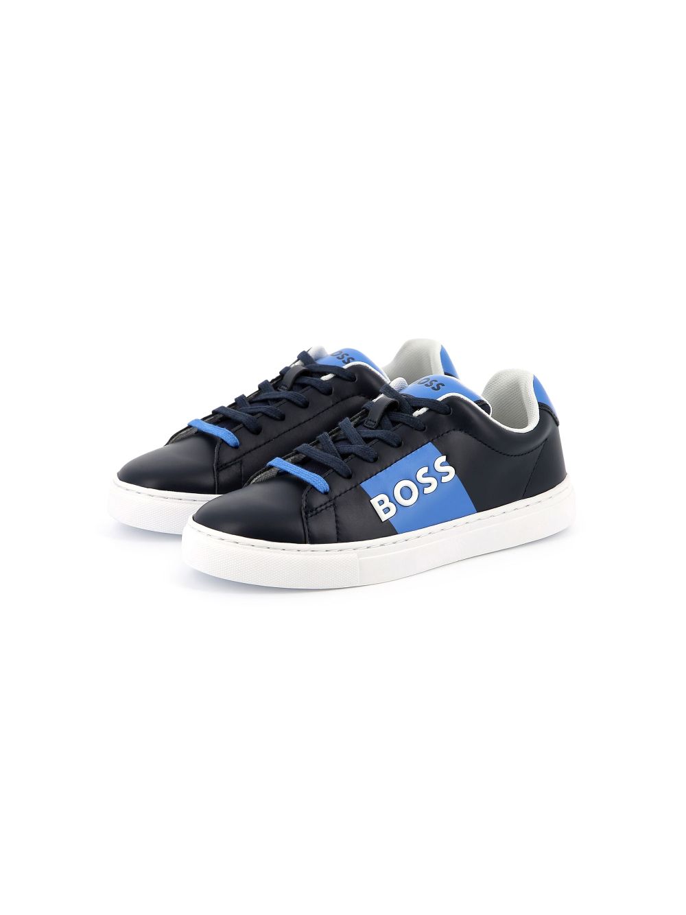 BOSS Kidswear Sneakers met logo-reliëf Blauw