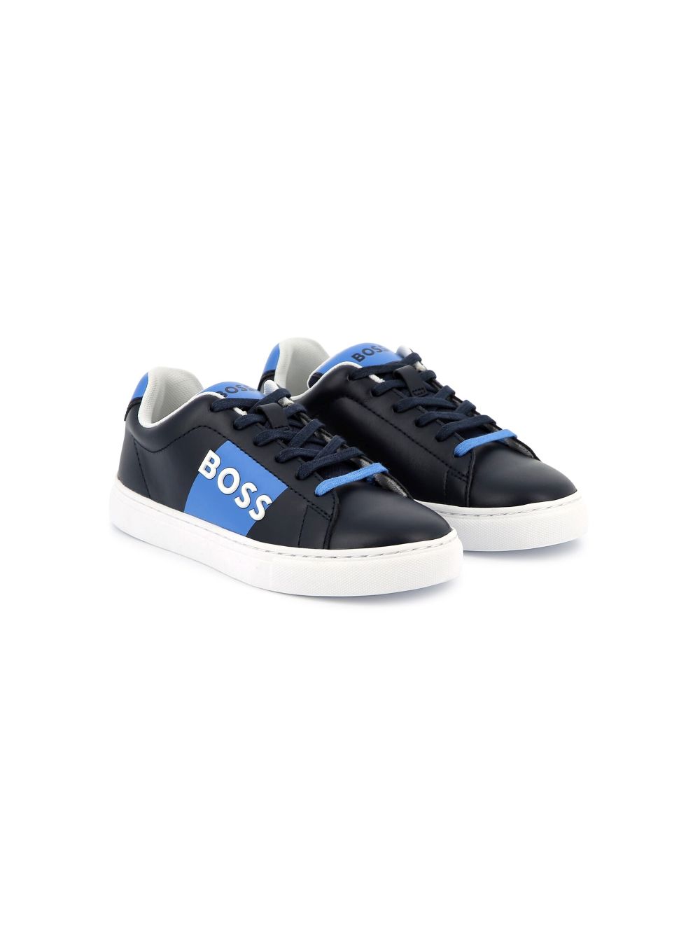 BOSS Kidswear Sneakers met logo-reliëf Blauw