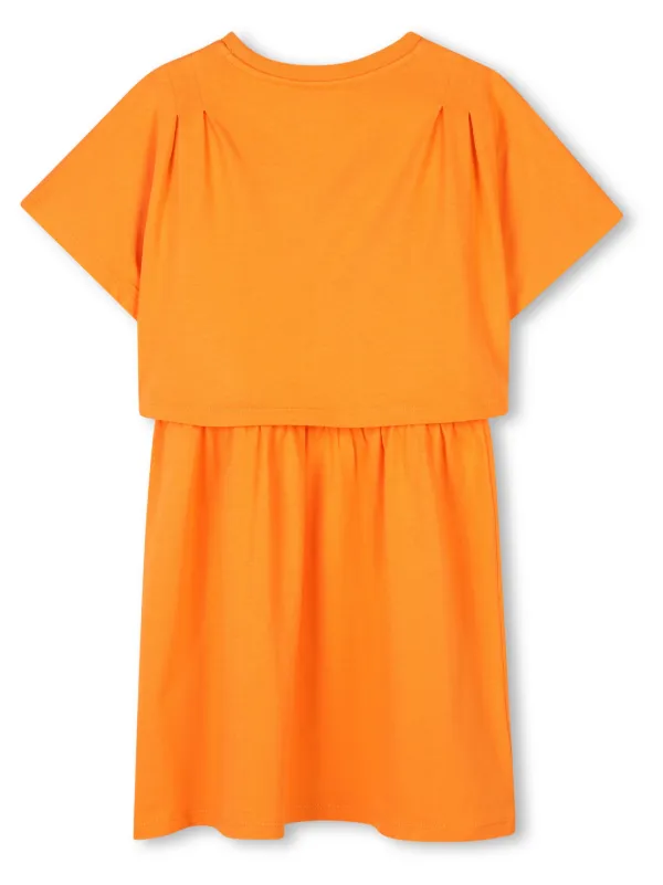 Kenzo Kids logo-print Dress | Orange | FARFETCH RO