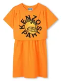Kenzo Kids logo-print dress - Orange