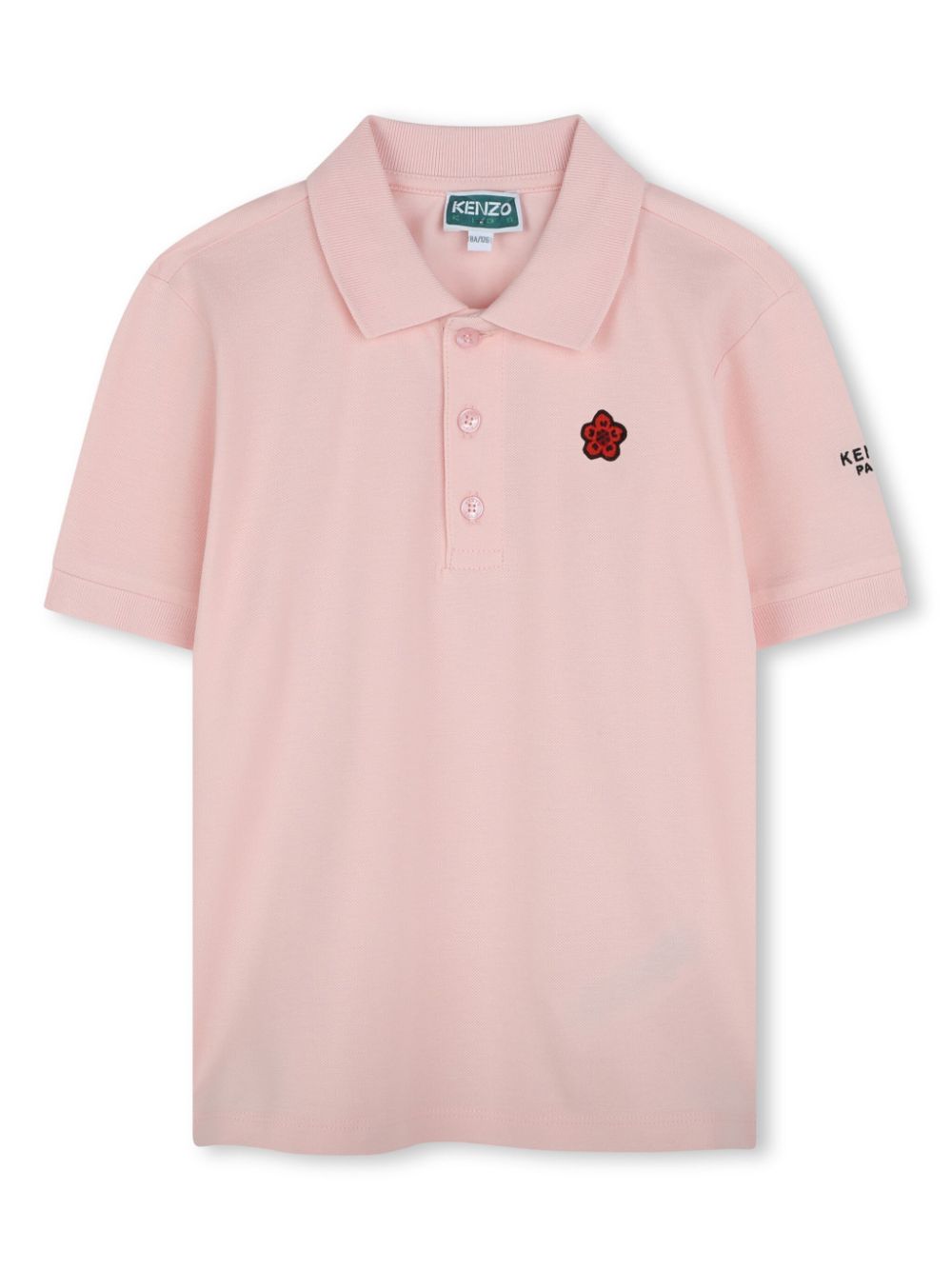 Kenzo Kids Boke Flower-patch polo shirt - Pink