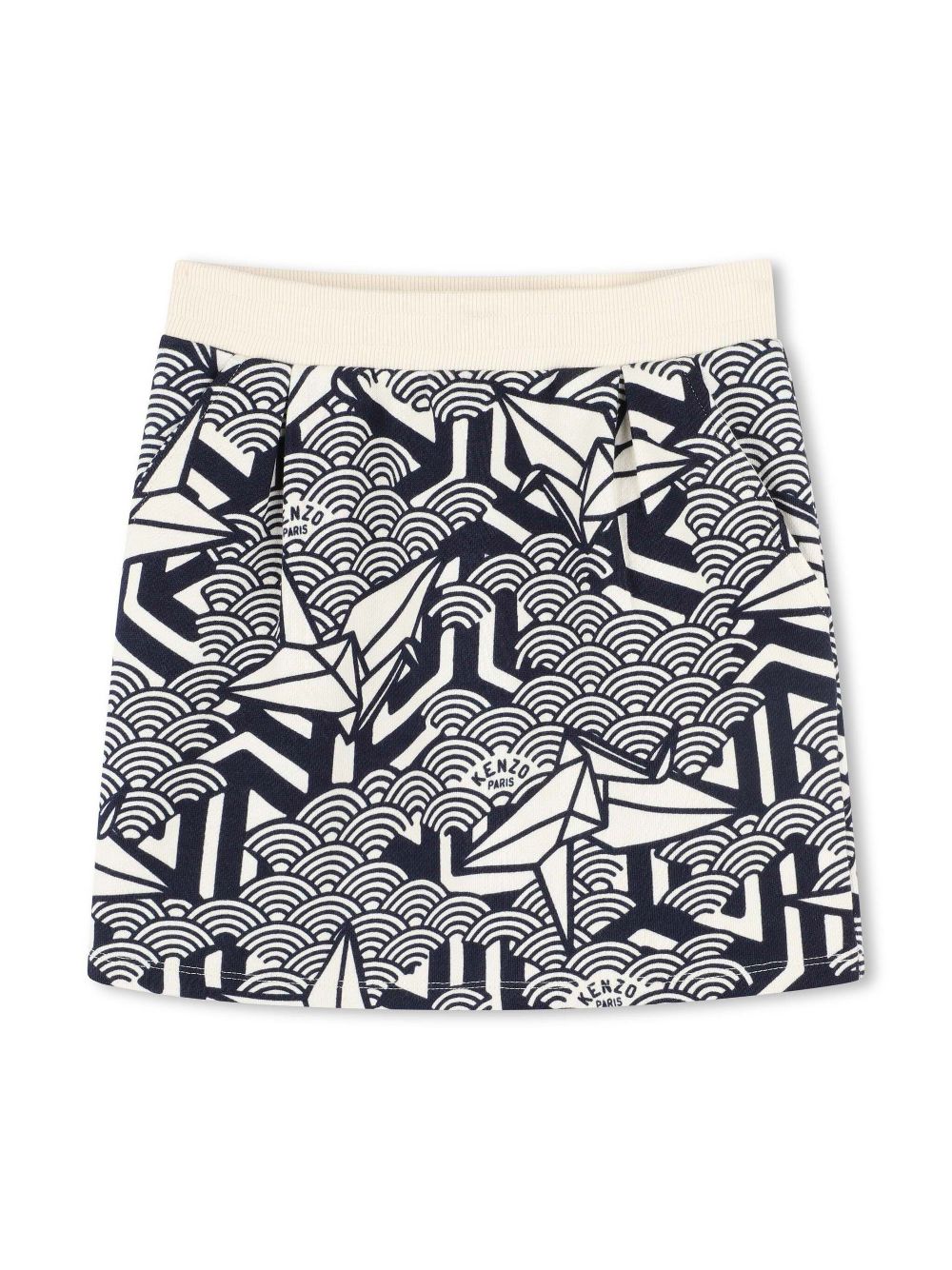 Kenzo Kids geometric-print mini skirt - Blue