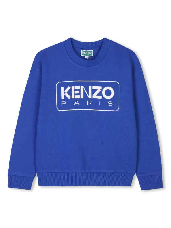 Kenzo Kids Felpa Con Stampa Blu FARFETCH IT
