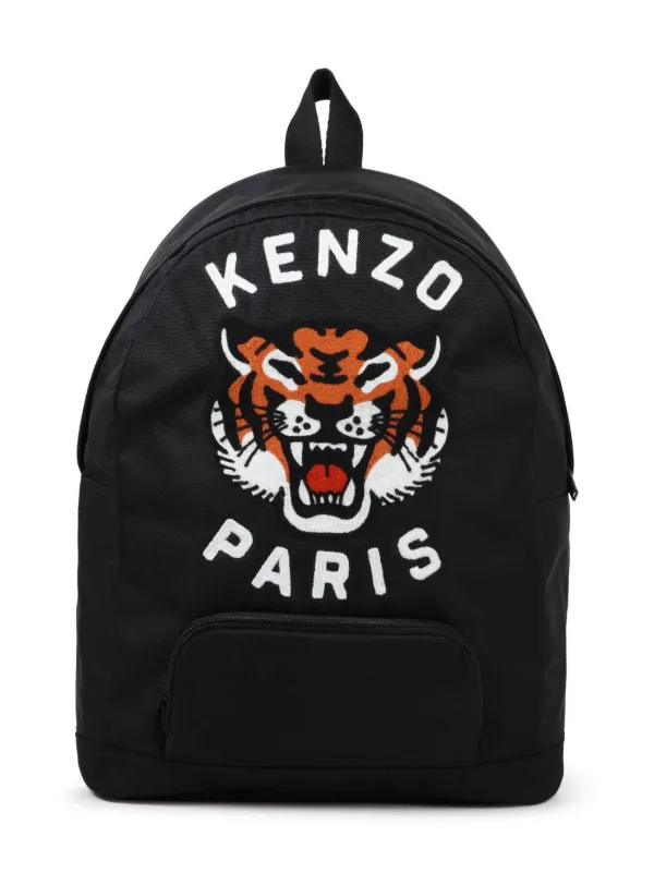 KENZO トラ刺繍 ブラックリュック KENZO トラ刺繍 黒リュック - メルカリ