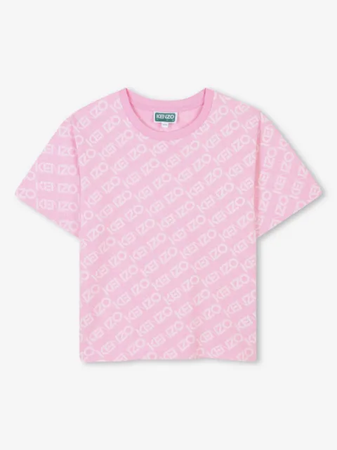 Kenzo Kids all-over logo print t-shirt 