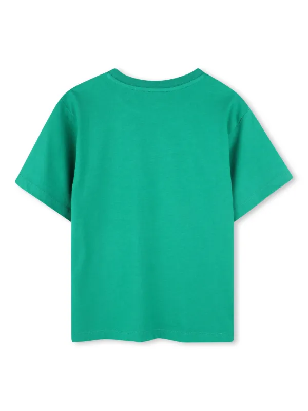 Kenzo Kids Camiseta Com Logo Bordado Verde FARFETCH BR