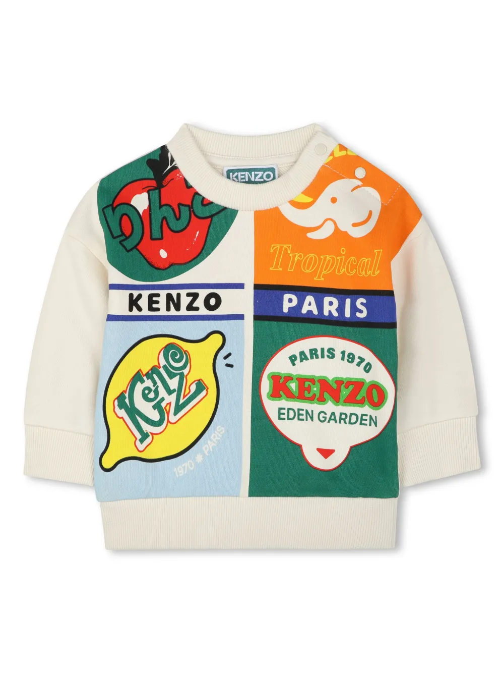 Kenzo Kids printed sweatshirt - Neutrals