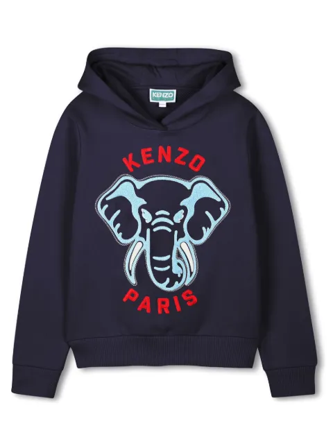 Kenzo Kids embroidered-logo hoodie 
