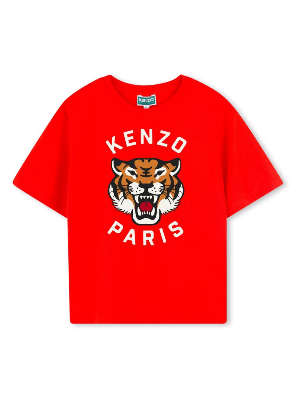 Kenzo Kids T-shirt met tijgerkopprint Rood