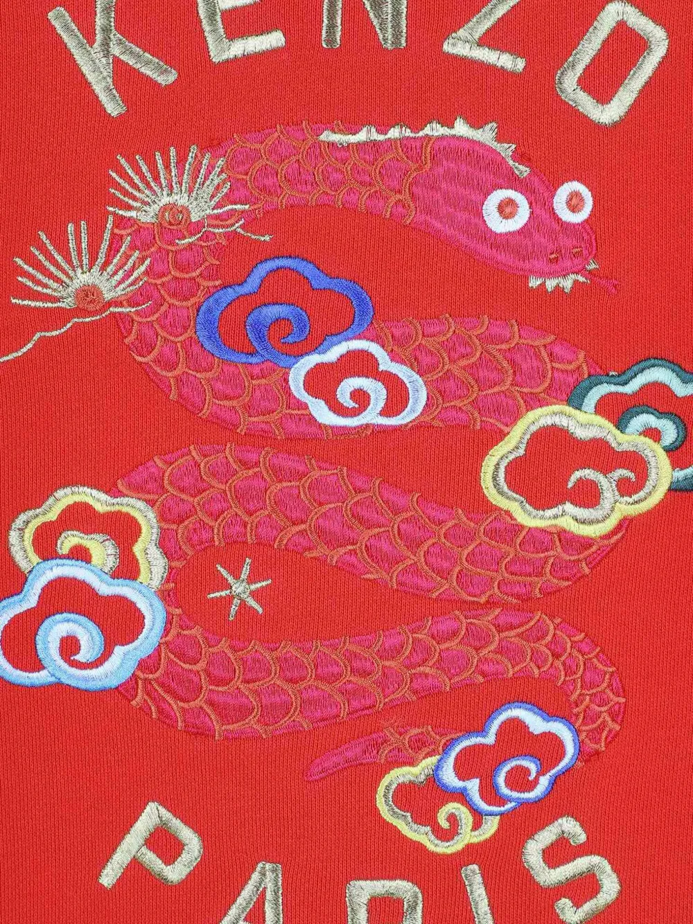 Kenzo Kids Jurk met geborduurd logo Rood