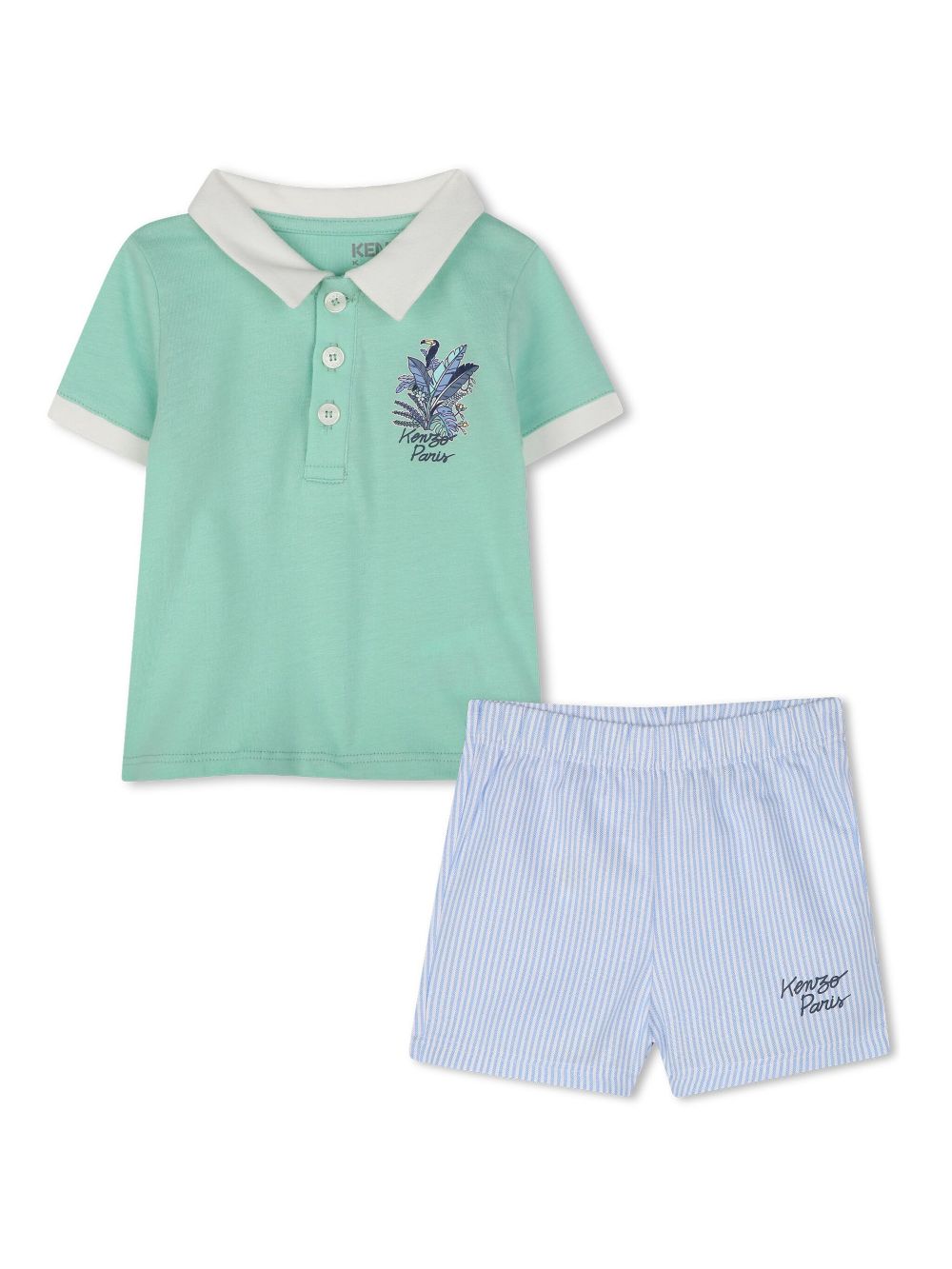 Kenzo Kids cotton shorts (set of two) - Green