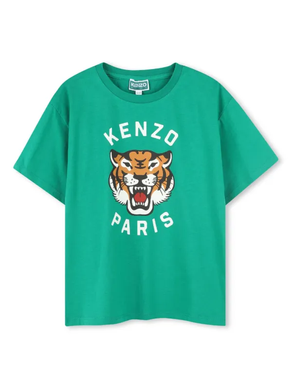 Kenzo Kids Camiseta Lucky Tiger Verde FARFETCH BR