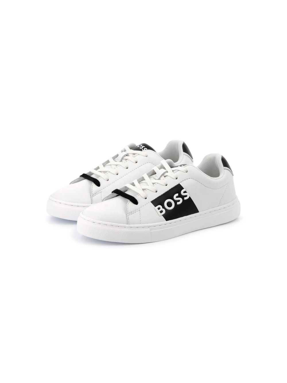 BOSS Kidswear logo-embossed sneakers - Wit