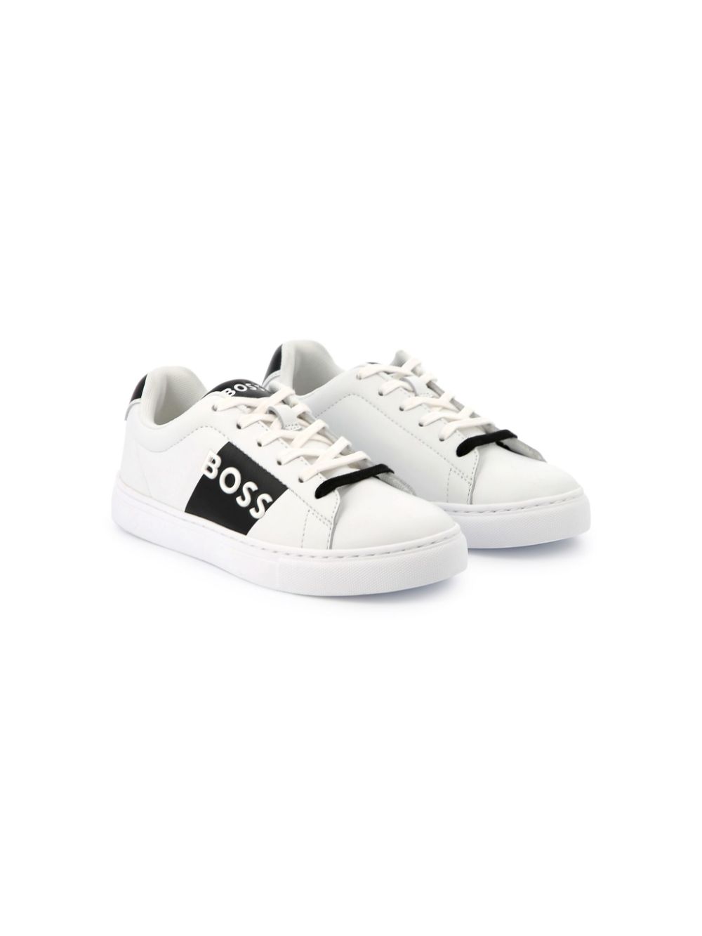 BOSS Kidswear logo-embossed sneakers White