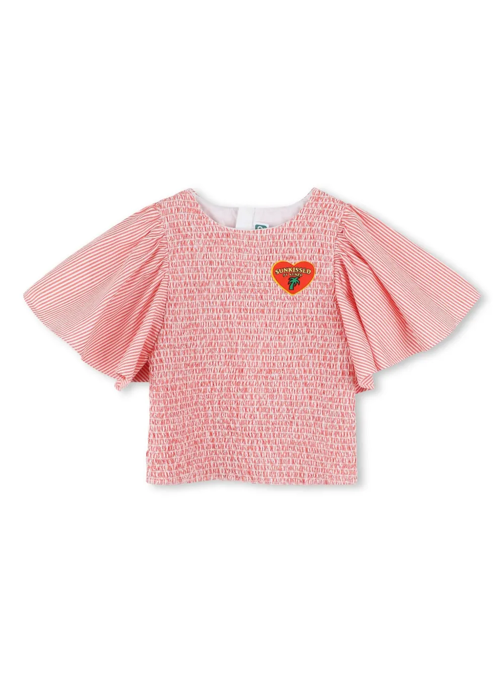 Kenzo Kids Blusa de algodão com listras | Vermelho | Image 1