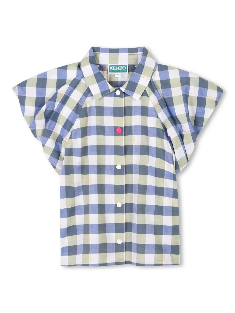 Kenzo Kids Geruit shirt Blauw