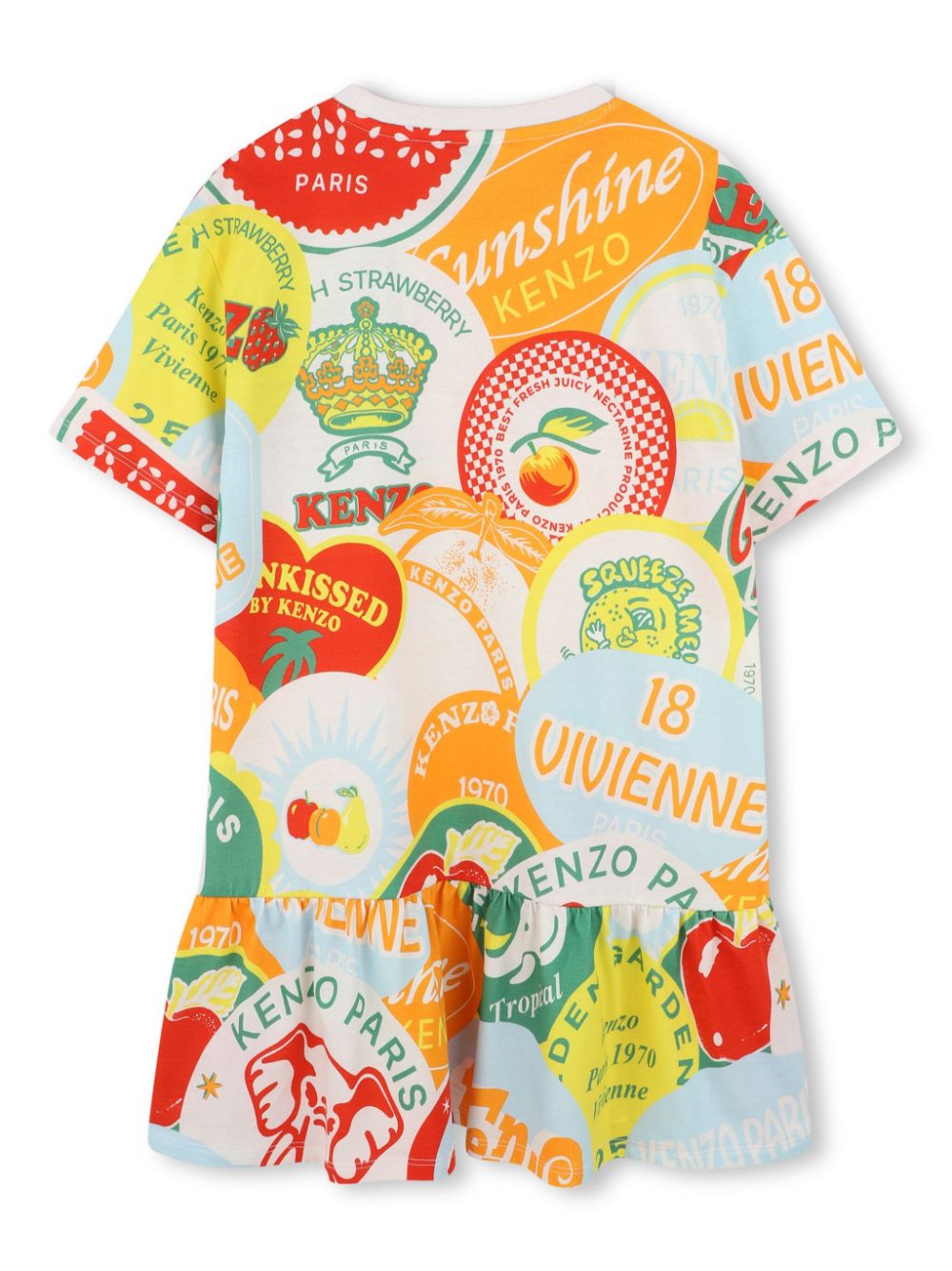 Kenzo Kids Jurk met logoprint - Groen