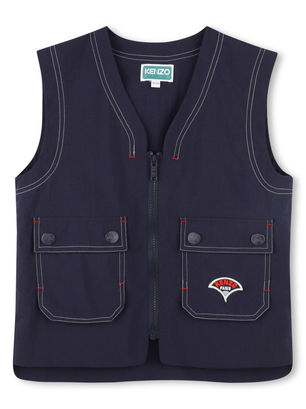 Kenzo Kids logo-patch gilet - Blue