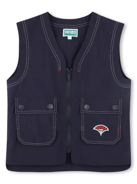 Kenzo Kids logo-patch gilet 