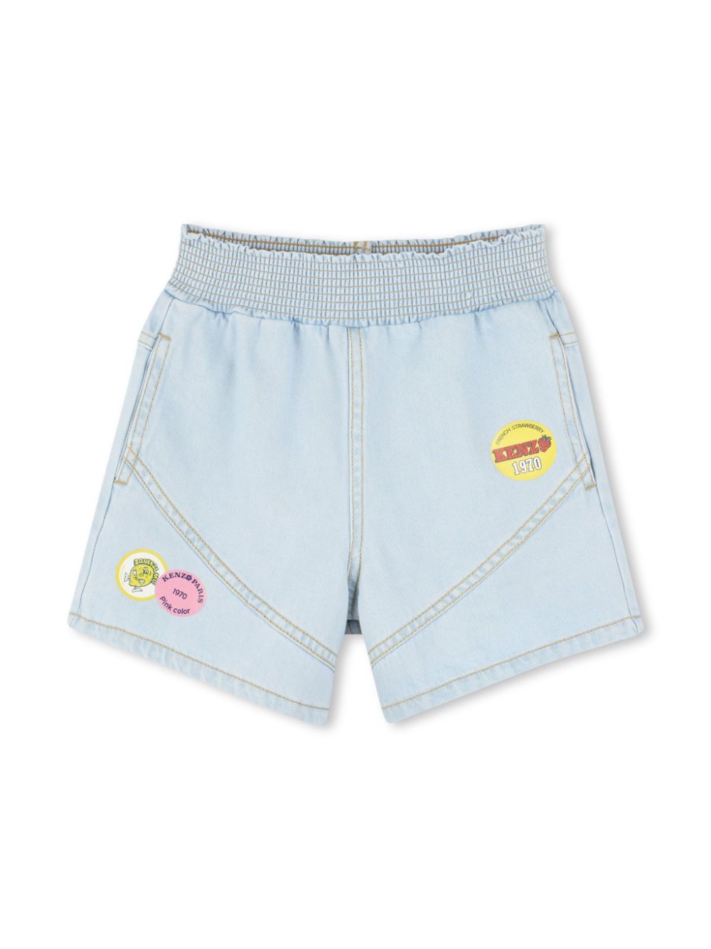 Kenzo Kids Spijkershorts met logopatch Blauw