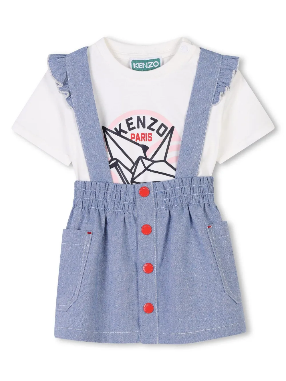 Kenzo Kids Twee Pinafore katoenen rokken Blauw