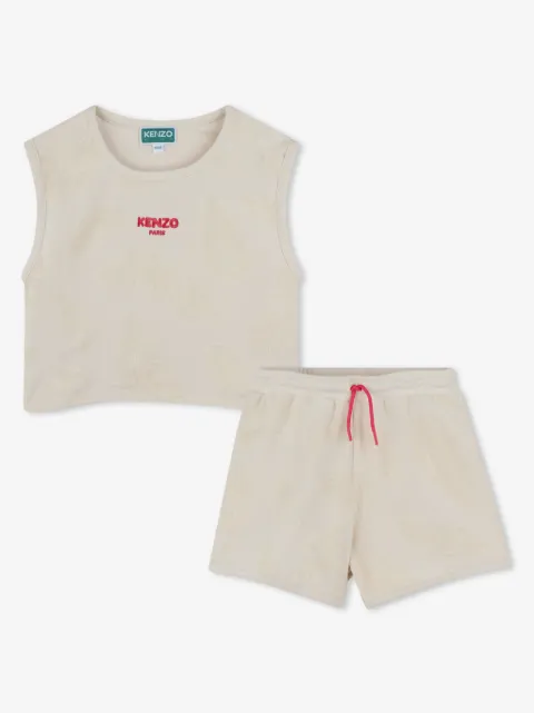 Kenzo Kids terry-cloth jacquard top and shorts set