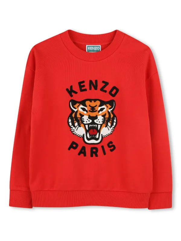 KENZO スウェット虎 Kenzo Kids タイガー スウェットシャツ | レッド