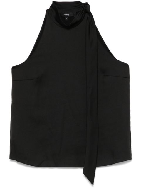 Theory textured-satin halter top