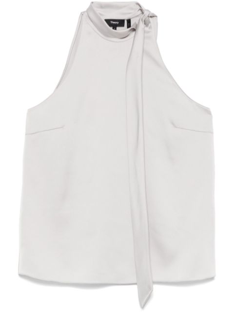 Theory textured-satin halter top