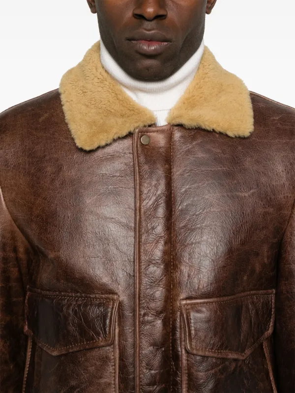 Salvatore Santoro Leather Jacket | Brown | FARFETCH TR