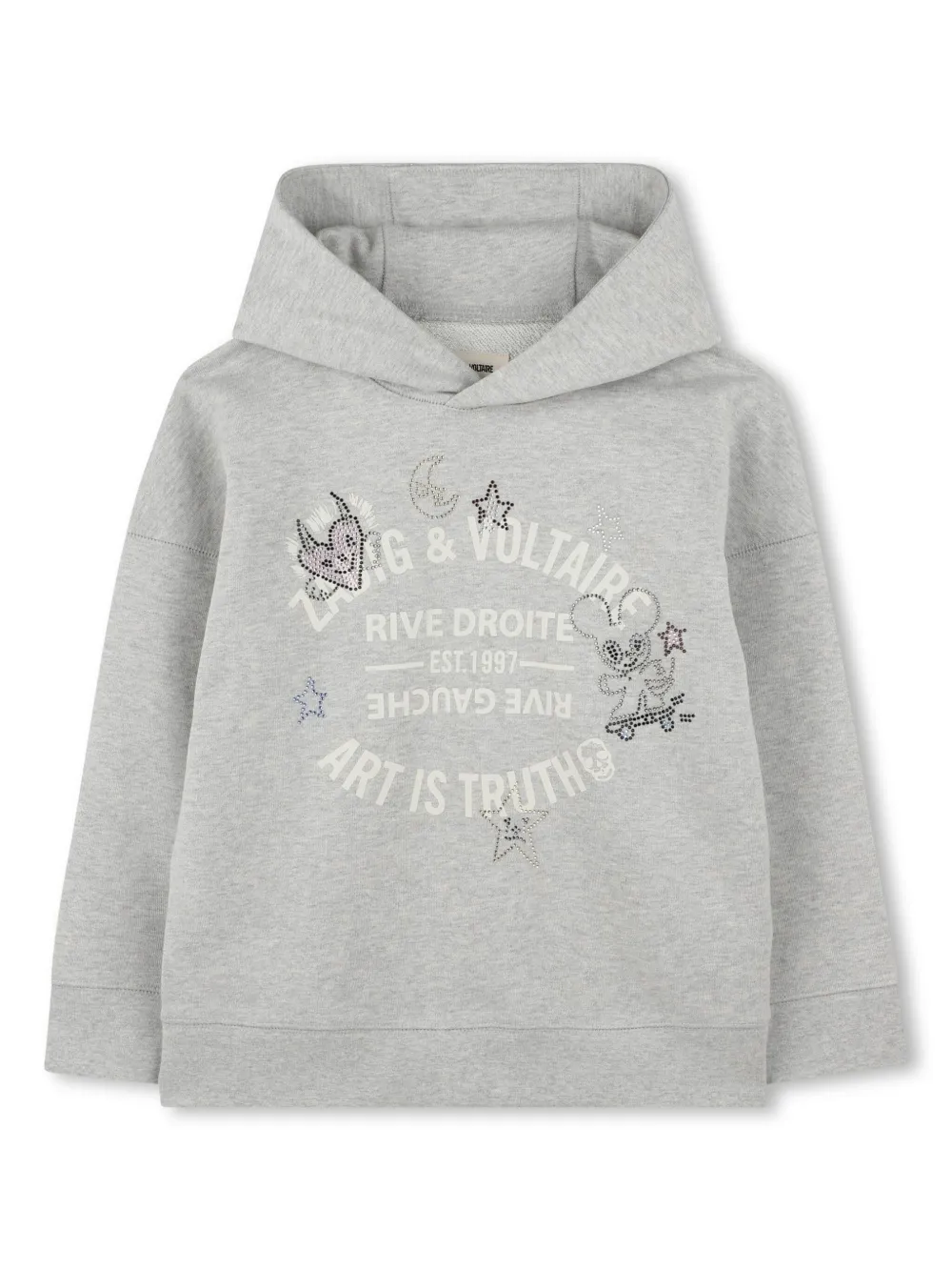 Zadig & Voltaire Kids Hoodie met logoprint Grijs
