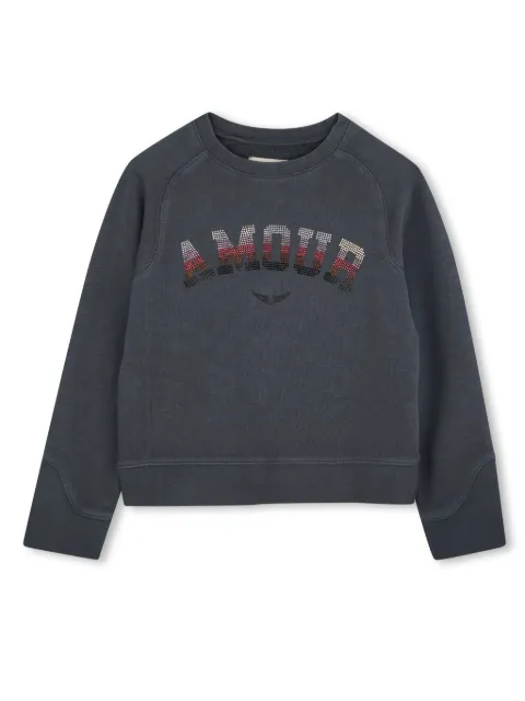 Zadig & Voltaire Kids rhinestone-embellished sweatshirt