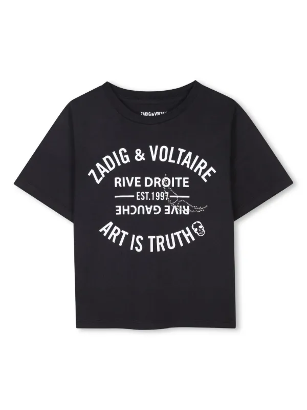 Zadig & Voltaire Kids logo-print T-shirt | Black | FARFETCH