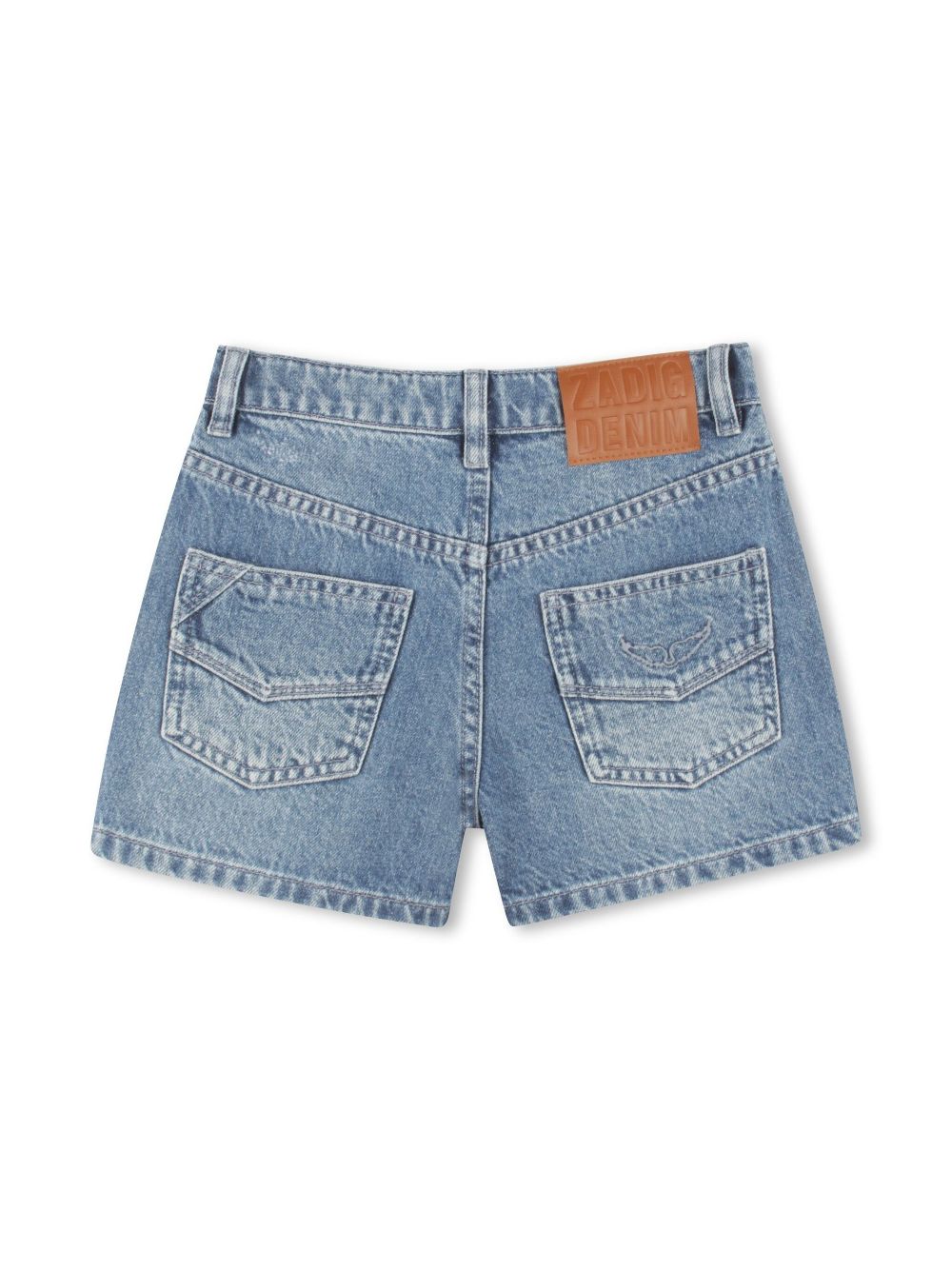 Zadig & Voltaire Kids logo-embroidered shorts - Blue