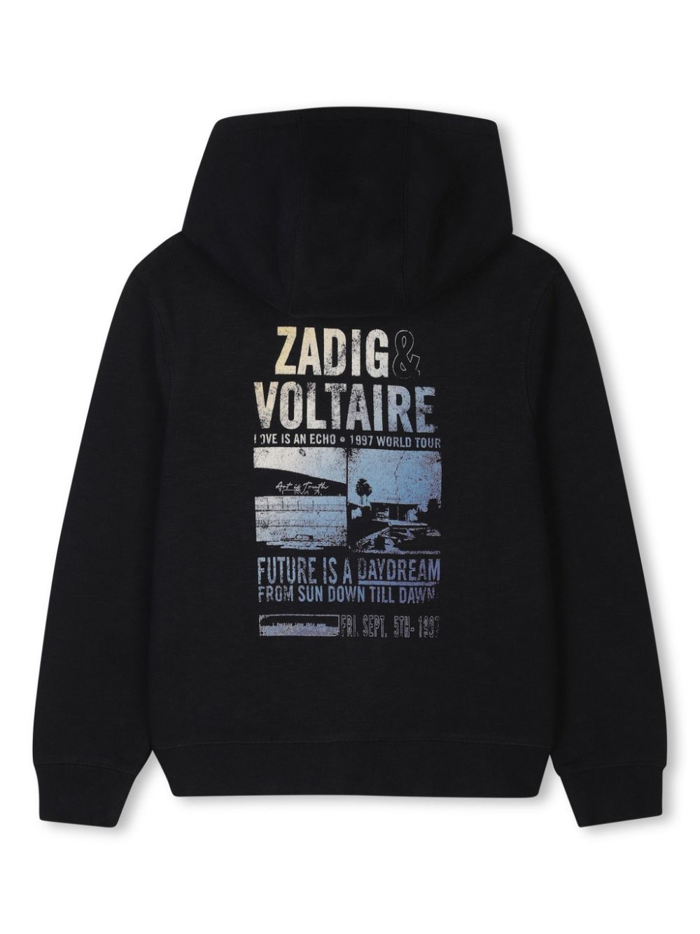 Zadig & Voltaire Kids Vest met capuchon - Zwart