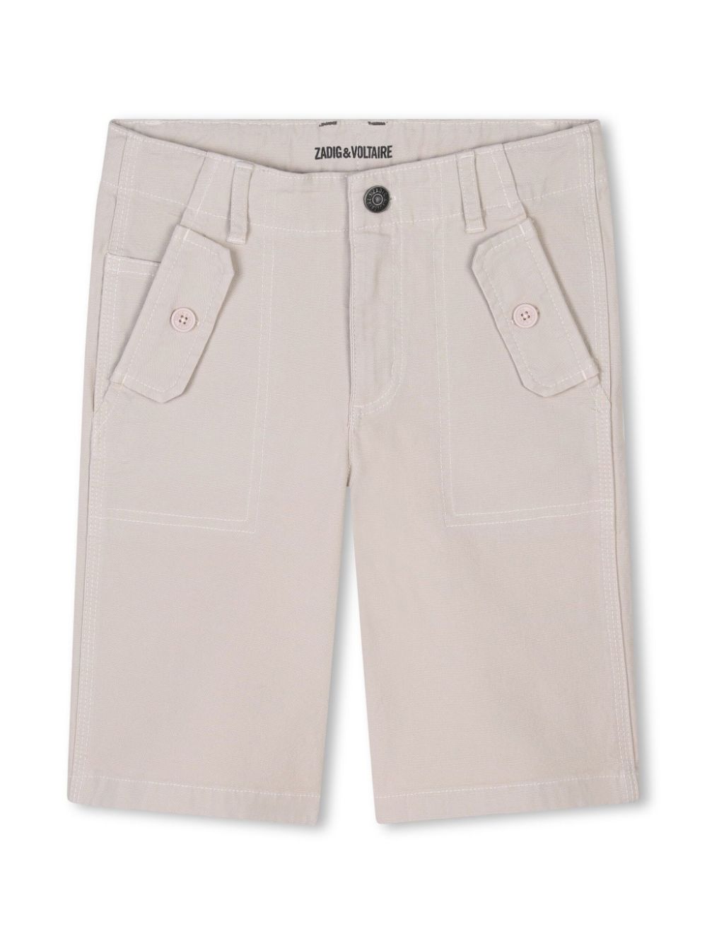 Zadig & Voltaire Kids canvas bermuda shorts - Neutrals