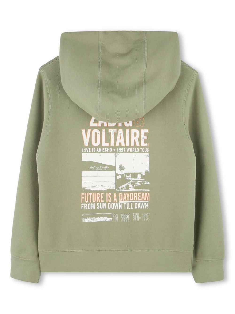 Zadig & Voltaire Kids slogan-print hoodie - Green