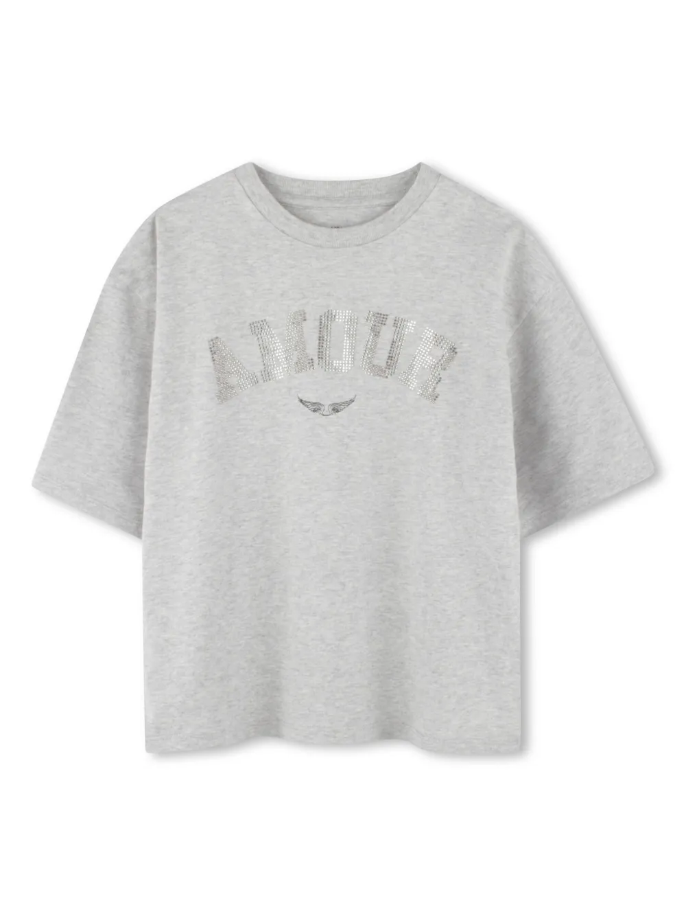 Zadig & Voltaire Kids T-shirt met stras Grijs